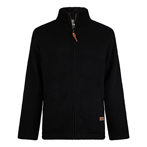 Herren Fleece gefütterte Strickjacke Reißverschluss Stehkragen Grobstrick Ebene Farbe Schwarz Strickpullover Zeitlose Wolljacke für alle Jahreszeiten, für drinnem & draußen.SHAKALOHA M Haddock. - 3XL von SHAKALOHA LIFE IS FOR LIVING