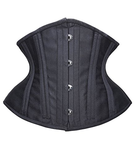 SHAPERX Damen Waist Trainer Korsett Doppelt Stahl Knochen Cincher Corset Tummy Unterbrust Body Shaper zur Gewichtsreduktion, UK-SZ70930-Black-S von SHAPERX