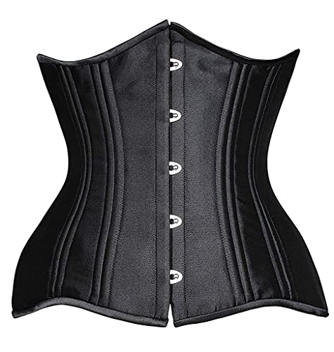 SHAPERX Damen Waist Training Cincher Shaper Korsage 24 Doppelte Stahl Korsett Heavy Duty Unterbrust Corsage, UK-DT1971-Black-3XL von SHAPERX