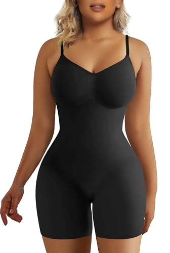 Shaperx Bodysuit für Damen, kaschiert Bäuchlein, Shapewear, nahtlos, figurformender Tanga, Körperformung, Mittelhoher Oberschenkel von SHAPERX