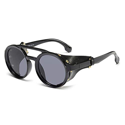 SHEEN KELLY Gothic Motorrad Sonnenbrille Vintage runde Sonnenbrille Wrap Side Shield Retro Steampunk Sonnenbrille Männer Frauen von SHEEN KELLY