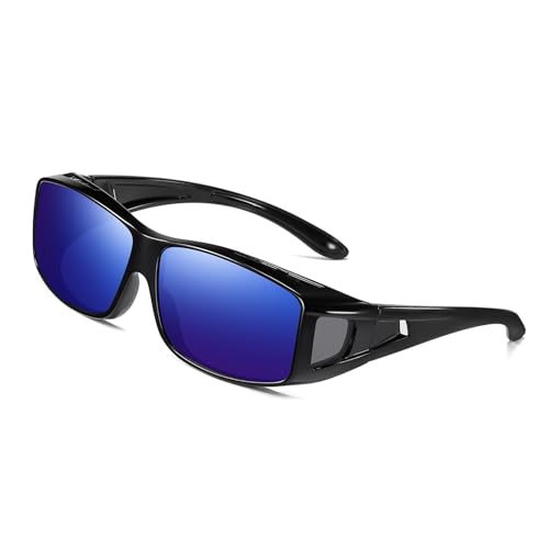 SHEEN KELLY Polarisierende Sonnenbrille Fahrende Gläser Wrap-around-Sonnenbrille mit Seitengläsern Über der Brille getragene Sonnenbrille von SHEEN KELLY