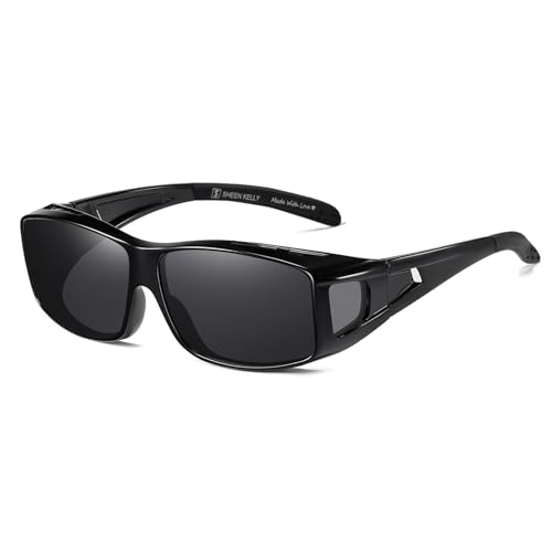 SHEEN KELLY Polarisierende Sonnenbrille Fahrende Gläser Wrap-around-Sonnenbrille mit Seitengläsern Über der Brille getragene Sonnenbrille von SHEEN KELLY