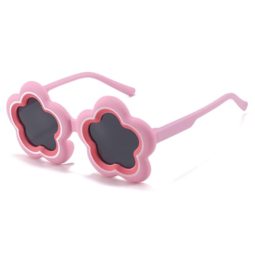 SHEEN KELLY Polarisierte Blumen-Kinder-Sonnenbrille für Mädchen und Jungen, einzigartiger Stil, TPE-Silikonrahmen, süße Bonbonfarben, Schattierungen, Brillen von SHEEN KELLY