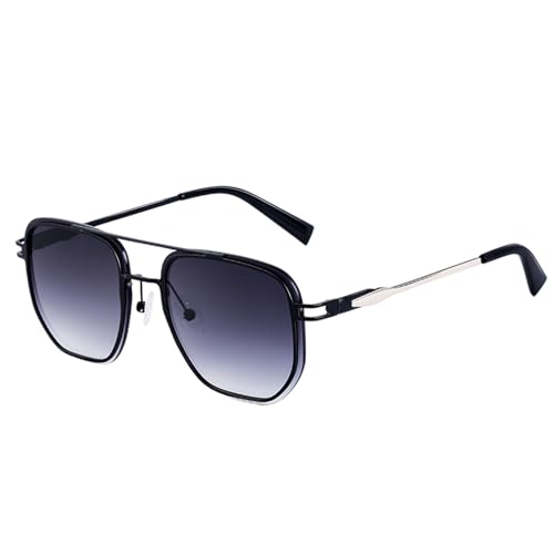 SHEEN KELLY Retro Pilot Sonnenbrille für Männer Frauen klassisch stilvoll quadratischen Metallrahmen UV-Schatten Brillen von SHEEN KELLY