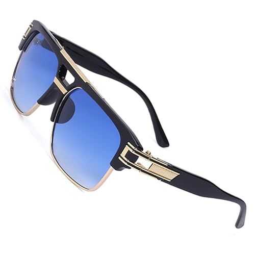 SHEEN KELLY Retro Übergroße Pilotensonnenbrille für Männer Frauen Gold Metallrahmen Quadratische Sonnenbrille von SHEEN KELLY