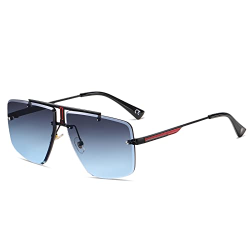 SHEEN KELLY Retro Quadratische Sonnenbrille für Männer Frauen Randlose Metall Sonnenbrille Mode Sonnenbrille Vintage von SHEEN KELLY