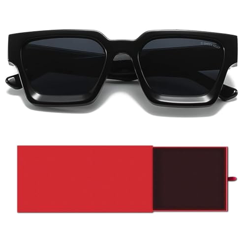 SHEEN KELLY Sonnenbrille für Männer und Frauen, Retro-Stil, quadratisch, dicker Rahmen, rechteckig, modisch, klassisch, Farben Nerdy, 19, Einheitsgröße von SHEEN KELLY