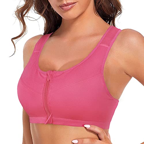 SEHKINI Damen Sport BH Vorderverschluss Push up von SHEKINI