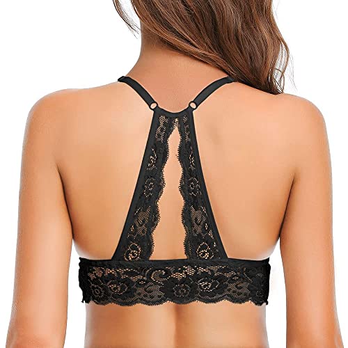 SHEKINI Bralette Damen Spitze BH ohne Bügel Triangel-BH mit Abnehmbare Gepolstert Bustier Racerback BH Sexy Unterwäsche von SHEKINI