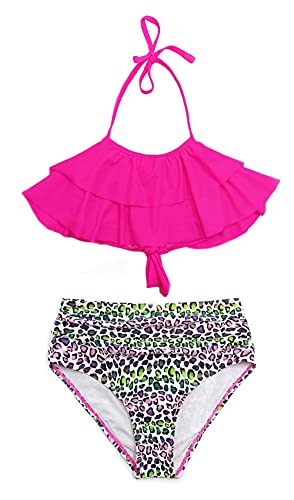 SHEKINI Mädchen Zweiteilige Badeanzüge Rüschen Bikinioberteil mit Triangel Bedruckte Bikinihose Mädchen Tankini for 6-14 Jahre(12-14 Jahre, Mädchen-Fluoreszierendes Rosa) SHEKINI Mädchen Zweiteilige Badeanzüge Rüschen Bikinioberteil mit Triangel Bedruckte Bikinihose Mädchen Tankini for 6-14 Jahre(12-14 Jahre, Mädchen-Fluoreszierendes Rosa) von SHEKINI