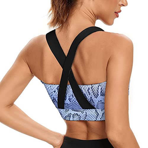 SHEKINI Sport BH Push up Bustier Damen Rücken Verkreuzt ohne Bügel Yoga Sport-BHS Atmungsaktiv Schock mit Gepolstert Fitness Lauf Yoga Bra von SHEKINI