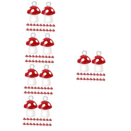 SHERCHPRY 100 Stk Pilz-Anhänger Halskette Schlüsselanhänger weichnachts geschenke Schmuck Harz-Anhänger süße Charms für Armbänder Karikatur Ohrringe hängender Stich Armband Zubehör rot von SHERCHPRY