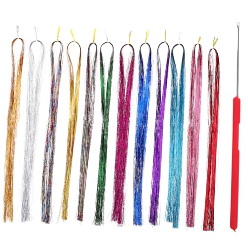 SHERCHPRY 1Satz Haarverlängerungen Mit Glitzersträhnen Lange Highlights Für Halloween Cosplay Partys Und Tägliche Outfits Farben Häkelnadel SHERCHPRY 1Satz Haarverlängerungen Mit Glitzersträhnen Lange Highlights Für Halloween Cosplay Partys Und Tägliche Outfits Farben Häkelnadel von SHERCHPRY