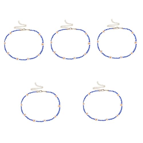 SHERCHPRY 5st Gänseblümchen Perlenkette Perlen-fußkettchen Halskette Für Männer Perlenhalsband Gänseblümchen-holzhalsband Strand Halskette Damen Halskette Farbperlen Mann Blumenkette Weben von SHERCHPRY