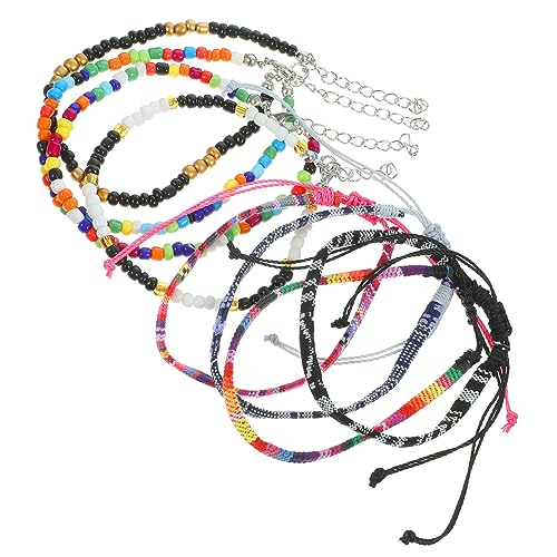 SHERCHPRY 8St Strand Fußkettchen Armbänder verstellbare Fußkettchen Damenarmband weibliche Fußkettchen süßes Armband für Schuhwerk Korn einstellen Fräulein Stoff von SHERCHPRY