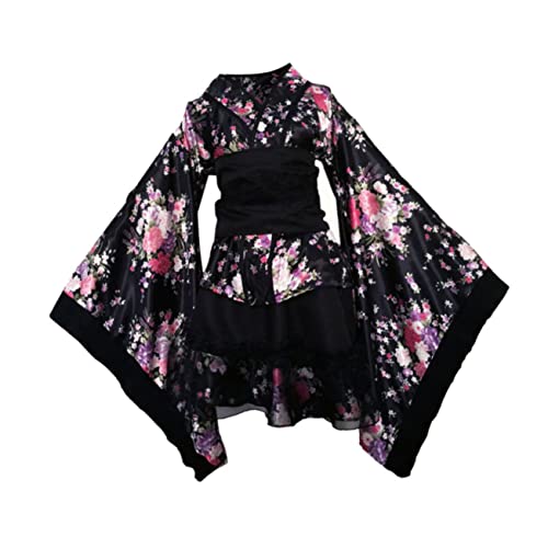 SHERCHPRY Kleider Kawaii Kleidung Japanisch Yukata Japanische Kleidung Halloween Traditioneller Japanischer Anime-kimono Japanische Nachtwäsche Dienstmädchen Kostümkleid Damen Lolita Geisha von SHERCHPRY