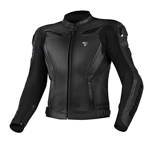 SHIMA CHASE Motorradjacke Herren -Sport Biker Lederjacke Männer Belüftet Sommer mit Schulter Schleifers, Schulter, Ellbogen und Rückenprotektoren, Verstärkte Doppelnähte (Schwarz, 56) von SHIMA