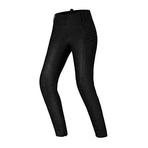 SHIMA NOX Motorrad Hose Damen mit Protektoren Jeggings Knieprotektoren Motorradhose Kurzgrößen Hosen Protektorenhose Textilhose Urban Stretch Lang (Frauen, Schwarz Wax, XS) von SHIMA