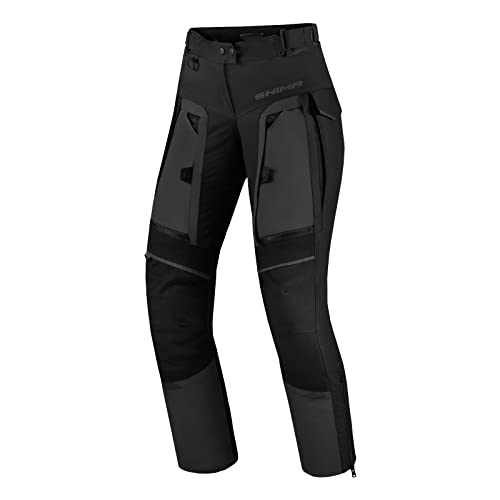 SHIMA HERO LADY 2.0 Motorradhose Damen - Ganzjährig Verstärkte Motorcycle Cargo Männer aus Cordura Textil mit Wasserdichter Membran, Heizung Schicht, Knie Protektoren (Schwarz, 3XL) von SHIMA