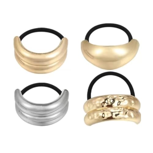 Blonde Haarabdeckungen goldener Pferdeschwanz Manschettenknöpfe 3/4pcs Seil mit Metalldekoration Hochelastizitätshalter Schwarzes Accessoires Vielseitige Bands für Frauen F Blonde Haarabdeckungen goldener Pferdeschwanz Manschettenknöpfe 3/4pcs Seil mit Metalldekoration Hochelastizitätshalter Schwarzes Accessoires Vielseitige Bands für Frauen F von SHINROAD