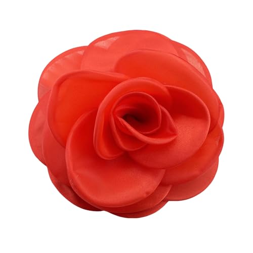 Camellia Brosche Abschlussball Corsage formelle Anlässe französischer Stil großes Netzgewebe Braut Bräutigam Hochzeit Party Bankett Kleid Anzug Mantel, 14 cm, Stoff, Sekundärer Stein von SHINROAD