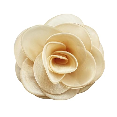 Camellia Brosche Abschlussball Corsage formelle Anlässe französischer Stil großes Netzgewebe Braut Bräutigam Hochzeit Party Bankett Kleid Anzug Mantel, 14 cm, Stoff, Sekundärer Stein von SHINROAD