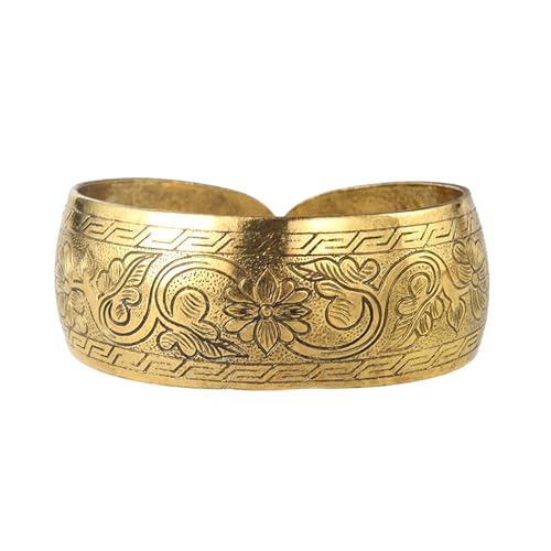 SHINROAD Raffinierter ethnischer Schmuckstil Goldarmband Elefant Lotus Blumendesign halb öffnetem Manschettenknopf komplizierte Vintage Tibeter für Frauen Sonnenblume SHINROAD Raffinierter ethnischer Schmuckstil Goldarmband Elefant Lotus Blumendesign halb öffnetem Manschettenknopf komplizierte Vintage Tibeter für Frauen Sonnenblume von SHINROAD