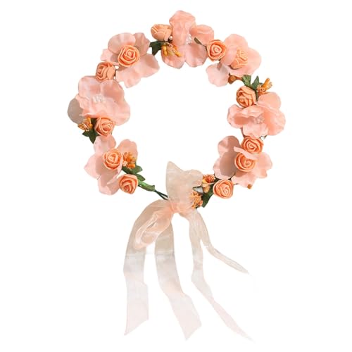 SHINROAD Schleifendekor, Haarschmuck, Brautschmuck, künstliche Blume, Strand, Bohemia-Stil, Orange von SHINROAD