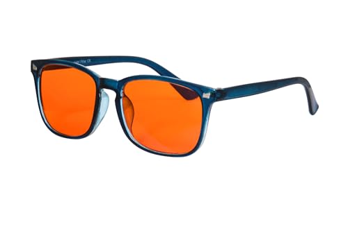 SHINU Blaue und grüne Wellenlängen-blockierende Brille, störende lichtblockierende Brille, rote Linse, beseitigt Augenbelastung 068 (C3 orange) von SHINU