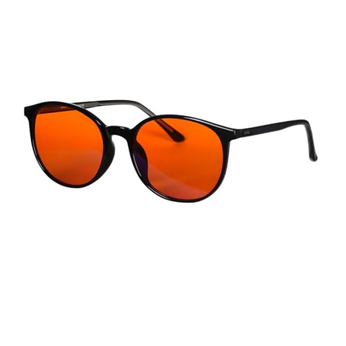 SHINU Rote Brille, Blaulicht-Brille für besseren Schlaf, Blaulicht-blockierende Brille, orangefarbene Gläser, Tr90 (C1 ORANGE LINSE) von SHINU