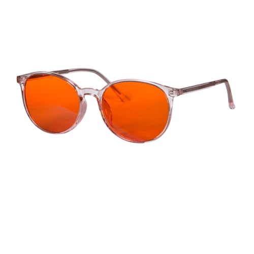 SHINU Rote Brille, Blaulicht-Brille für besseren Schlaf, Blaulicht-blockierende Brille, orangefarbene Gläser, Tr90 (C2 ORANGE LINSE) von SHINU