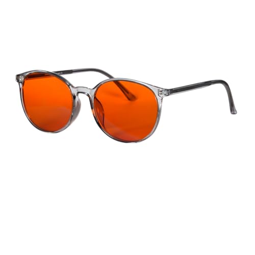 SHINU Rote Brille, Blaulicht-Brille für besseren Schlaf, Blaulicht-blockierende Brille, orangefarbene Gläser, Tr90 (C4 ORANGE LINSE) von SHINU