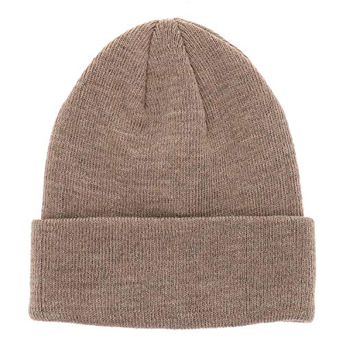 SHIPITNOW Beige Taupe Herren oder Damen Wintermütze Einfarbig - Basic Strickmütze ohne Bommel - 100% Acryl Beanie- Einfaches und klassisches Mützen ohne Marke - Einheitsgröße von SHIPITNOW