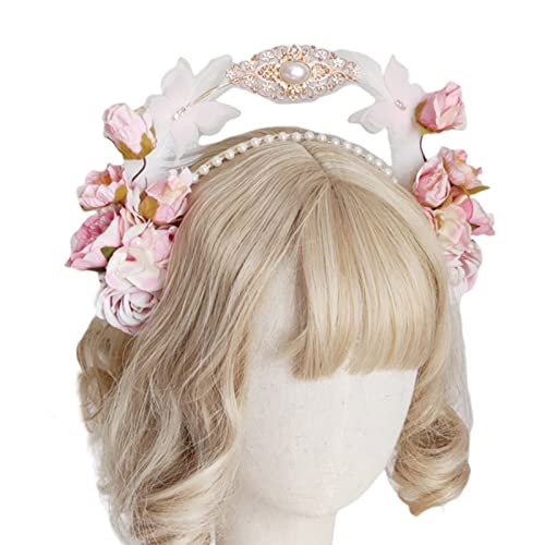 Blumenkronen für Damen, Hochzeit, Cosplay, Mode, handgefertigt, dünne Haarspangen mit doppellagigem Haar-Accessoire, bunte Blume für Hochzeit, Mädchen, Blume für Mädchen, zum Fotografieren von SHOOYIO