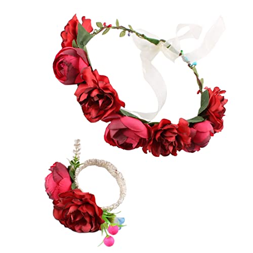 Böhmische Blume, Kopfschmuck, floraler Haarreif, Stoff, Prinzessinnenkopfschmuck, Hochzeits-Haarschmuck, böhmische Blumenkronen für Frauen von SHOOYIO