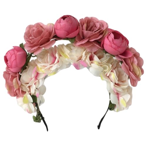 Braut Girlanden Blumen Stirnband Haarband Für Frauen Kopfbedeckung Kopf Hoop Haarschmuck Bunte Kopfbedeckung Blumen Kopfbedeckung von SHOOYIO