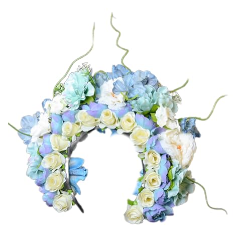 Brautgirlanden, Blumen, Hochzeit, Blume, Stirnband, Strandkranz, Haarband, Mädchen, Haar-Accessoire, Frauen, Kopfreifen, Requisiten, verstellbares Stirnband von SHOOYIO