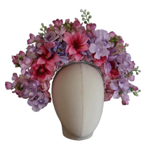 Buntes Blumen Stirnband Kronen Haarkranz Hochzeit Party Kostüm Kopfschmuck Für Braut Frauen Mädchen Strand Haarschmuck Blumen Kopfschmuck von SHOOYIO