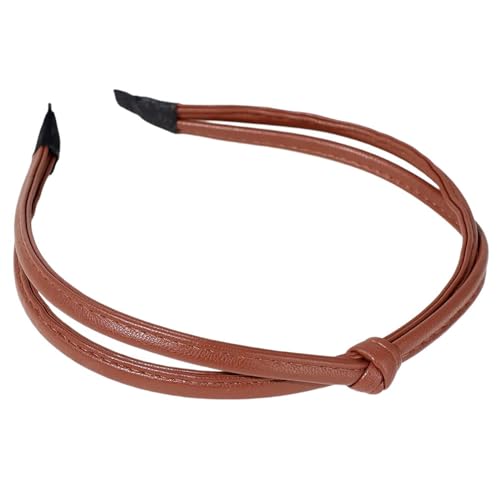 Koreanisches Geknotetes Stirnband Für Mädchen Elegantes PU Leder Stirnband Haar Styling Hairhoop Geknotetes Haarband Haarschmuck Einfaches Stirnband Damen Hairhoop von SHOOYIO