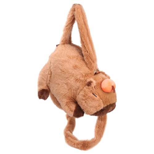 SHOOYIO Capybara 3D-Plüsch-Umhängetasche, Cartoon-Handtasche, weich, bequem, Crossbody-Tasche für Kinder, Mädchen, Geschenk, Studenten, den täglichen Gebrauch von SHOOYIO