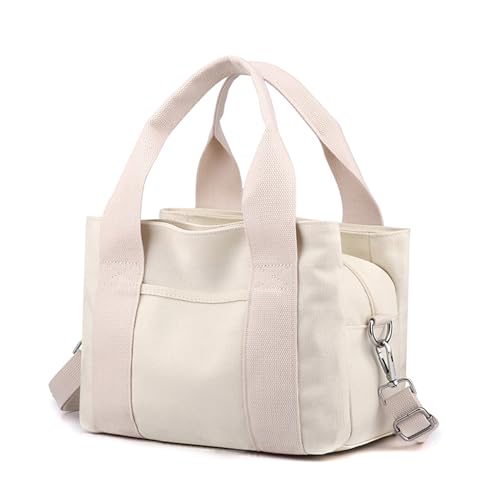 SHOOYIO Stilvolle große Canvas-Tasche mit Reißverschluss, vielseitige Damen-Umhängetaschen für Reisen und Arbeit von SHOOYIO