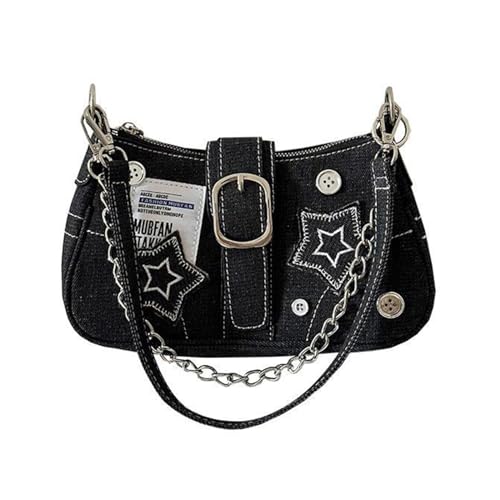 SHOOYIO Vintage Stern Umhängetasche Unterarmtasche für Mädchen Frauen Trendy Achsel Tasche Freizeit Handtasche Große Kapazität von SHOOYIO