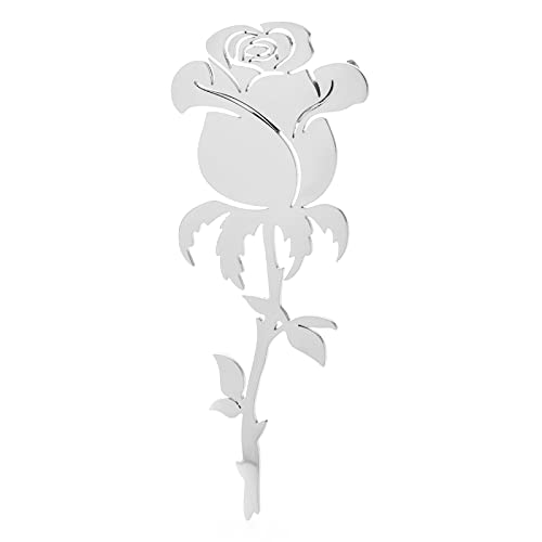 Anstecknadel, Hochzeitsfeier, Schmuck, Edelstahl, Rosen-Blumen-Brosche, Anstecknadeln for Frauen, bezaubernde Blumen-Büro-Party-Broschen, Schmuck, Geschenke, Broschen (Color : Silver) von SHOUKAII