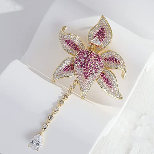 Brosche Broschen Kristall Brosche for Frauen Glänzende Blume Tropfen Brosche Pin Brosche Pins Kleidungszubehör von SHOUKAII