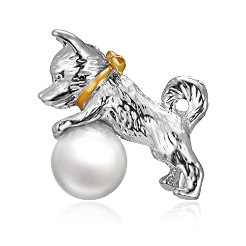 Broschen for Damen und Herren, niedliche kleine Hunde-Brosche for Damen und Kinder, Emaille-Strass-Cartoon-Tier-Abzeichen, Hunde-Haustier-Brosche, Anstecknadeln, Mantel, Kleid, Schmuck, Geschenkbrosch von SHOUKAII