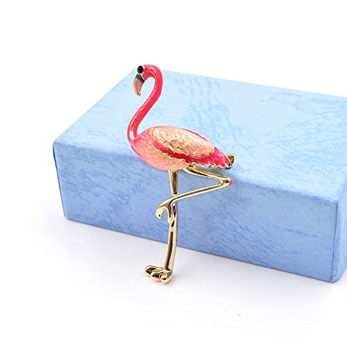 Broschennadeln, Tierbrosche, Strass-Brosche, niedliche Emaille-Flamingo-Broschen, Damen- und Herren-Brosche, Anstecknadel, Vogel-Tier-Modekleid, Mantel-Accessoires von SHOUKAII