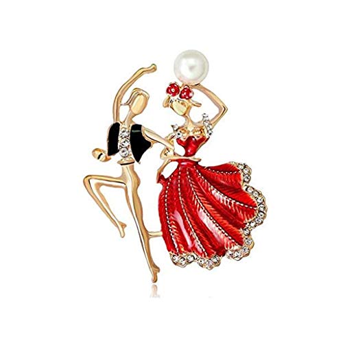 Frauen Broschen Cartoon Prinzessin Prinz Tanzen Zubehör Geschenk for Schmuck Handgemachte Häkeln Handwerk Natur Brosche von SHOUKAII