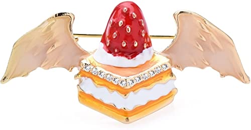 Männer Zubehör Fliegende Früchte Kuchen Broschen for Frauen Unisex Strass Dessert Party Casual Brosche Pin Geschenke Broschen for Frauen von SHOUKAII