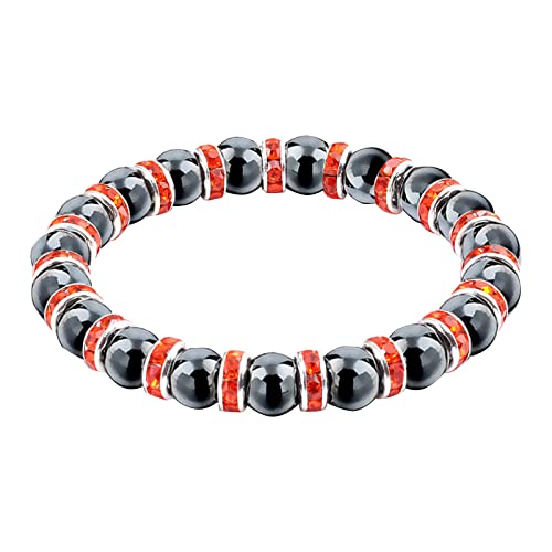 SHOUKAII Syneyper Schwarzes Gallenstein-Perlenarmband, Einzelkreis-Armband, Schmuck, Paar, elektronische Uhren for Herren (Color : I, Size : One Size) von SHOUKAII